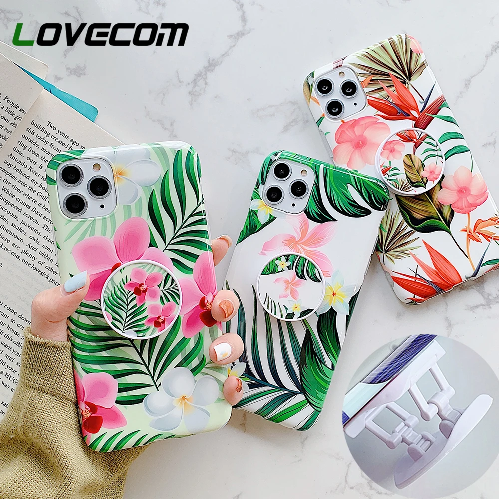 Чехол для телефона в стиле ретро с зелеными листьями и цветочным узором iPhone 11 Pro Max