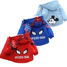 От 1 до 12 лет Осенняя детская куртка с мультяшным человеком-пауком для мальчиков и девочек детская одежда для прогулок куртка детская верхняя одежда для мальчиков