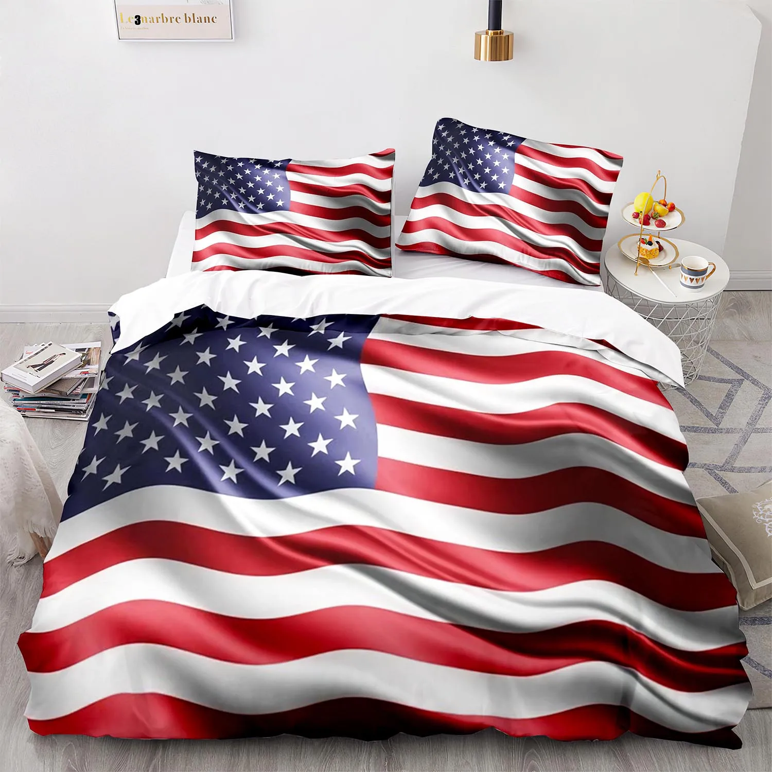 USA Flag Bedding Set Single Twin Full Queen King Size United States Bed Sets American Aldult Kid Bedroom Duvetcover 03 | Дом и сад