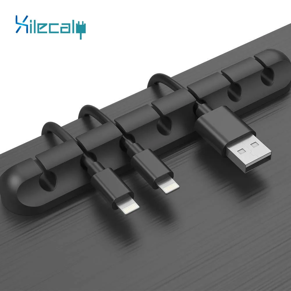 USB кабель держатель силиконовый Кабельный органайзер гибкий кабель Winder управление зажимы держатель для мыши Клавиатура наушники гарнитура