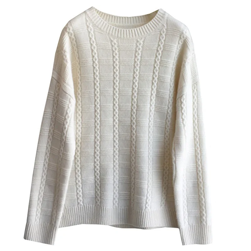 Женские свитера H.SA теплый пуловер и джемперы с круглым вырезом из мохера вязаные