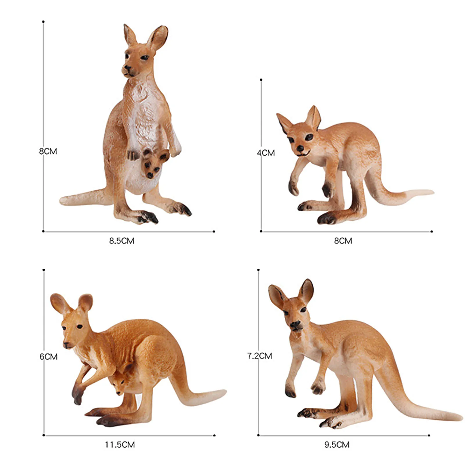 Canguro femenino con cachorro, modelo de simulaci&oacute;n de Animal, mu&ntilde;eca, ornamento educativo-5