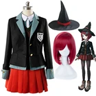 Косплей юмено химико из аниме данганронпа V3, костюмы для косплея, Униформа, Волшебная Шляпа, парик, пальто, юбка, Женский карнавальный костюм на Хэллоуин