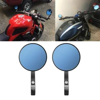 motorcycle rear view mirror black 78 round cnc cafe racer parts motorcycle side mirror bar end motorbike for honda black