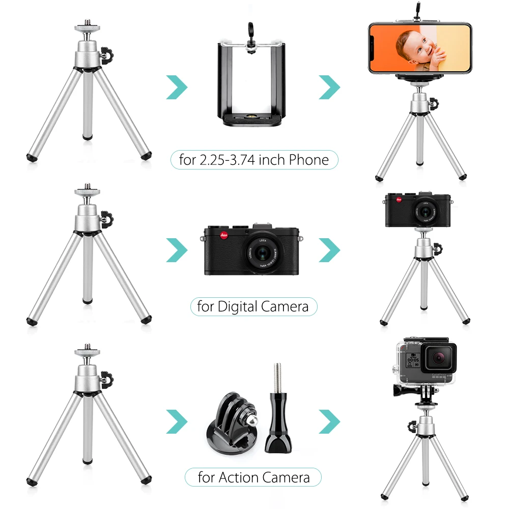 Мини масштабируемый монопод Штатив Vamson для Go Pro Аксессуары GoPro Hero 7 6 5 4 3 + Sj4000 Xiaomi Yi