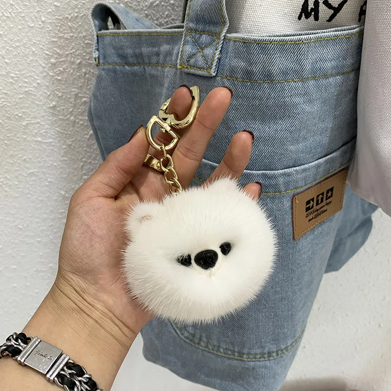 Женские ключи металлические подвесные светильники из натурального меха норки