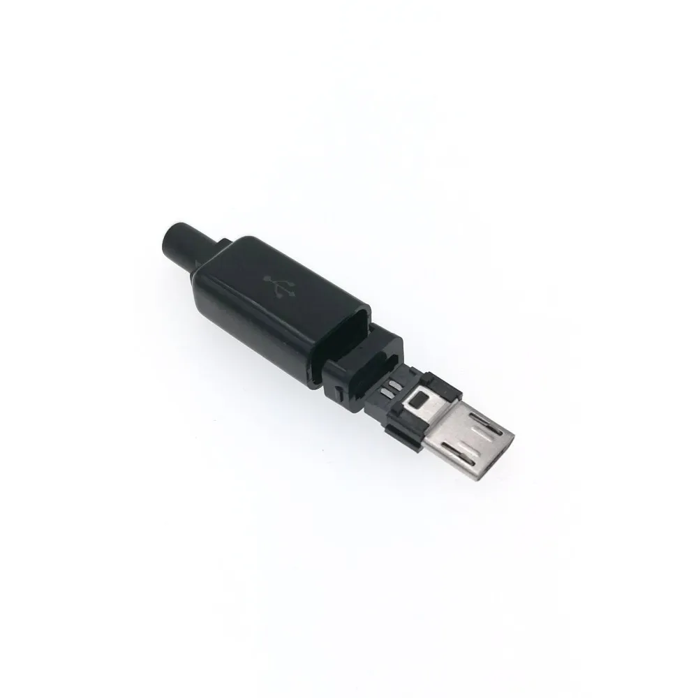 10 шт. DIY Micro usb Тип B Мужской 5pin четыре части сборки разъем розетка