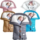 Зимний детский вязаный флисовый спальный мешок, детская тележка, Пеленальное Одеяло, детская коляска, аксессуары для новорожденных