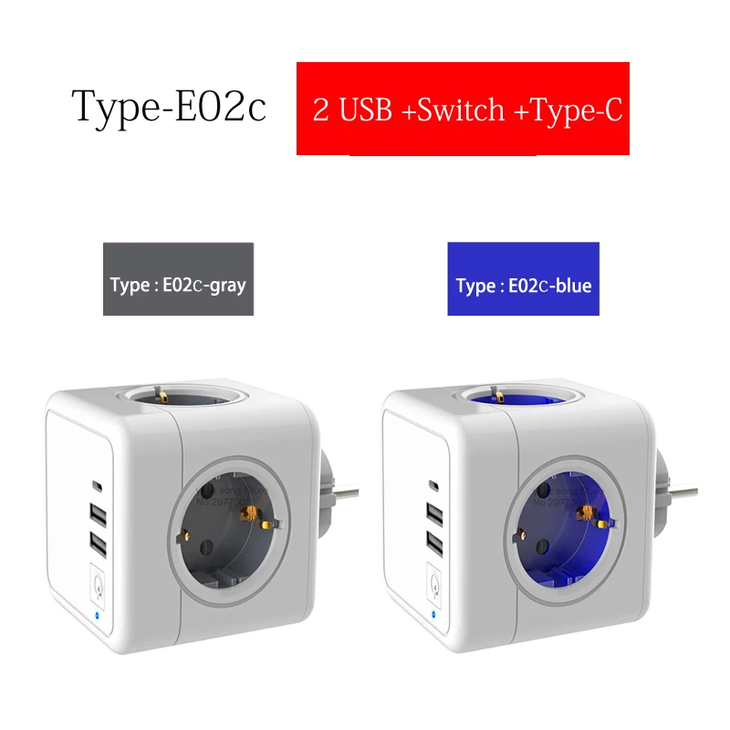Sopend Power Cube Smart 4 Outlet Strip штепсельная вилка европейского стандарта с