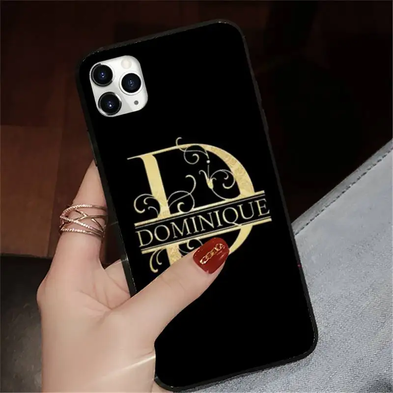 

Custom name Letter Monogram Phone Case for iPhone 11 12 pro XS MAX 8 7 6 6S Plus X 5S SE 2020 XR