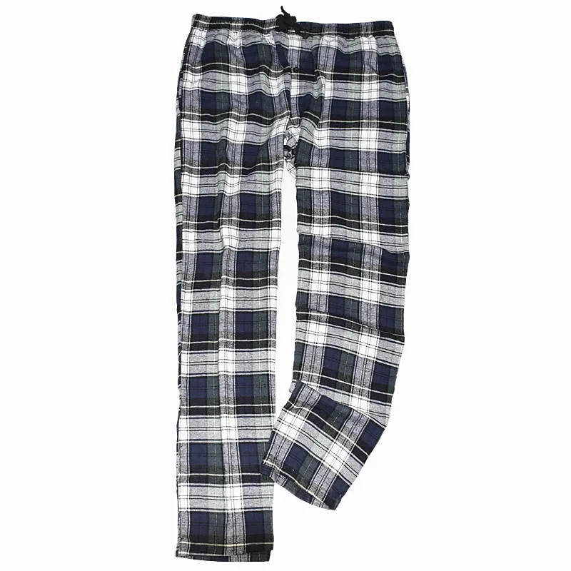 Men's Trousers Cotton Plus Size Home Pants Waist Plaid