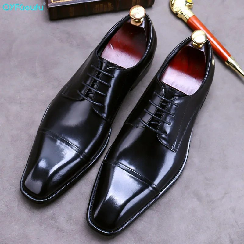 QYFCIOUFU/мужские свадебные модельные туфли из натуральной коровьей кожи Мужские