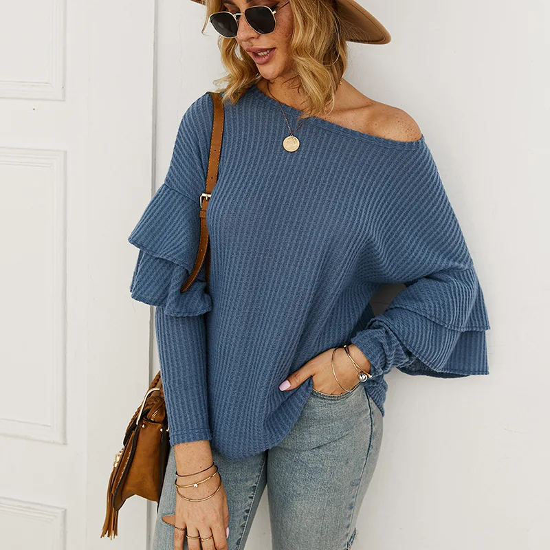 

Fashion women's 2020 autumn and winter solid color T-shirt t shirt women