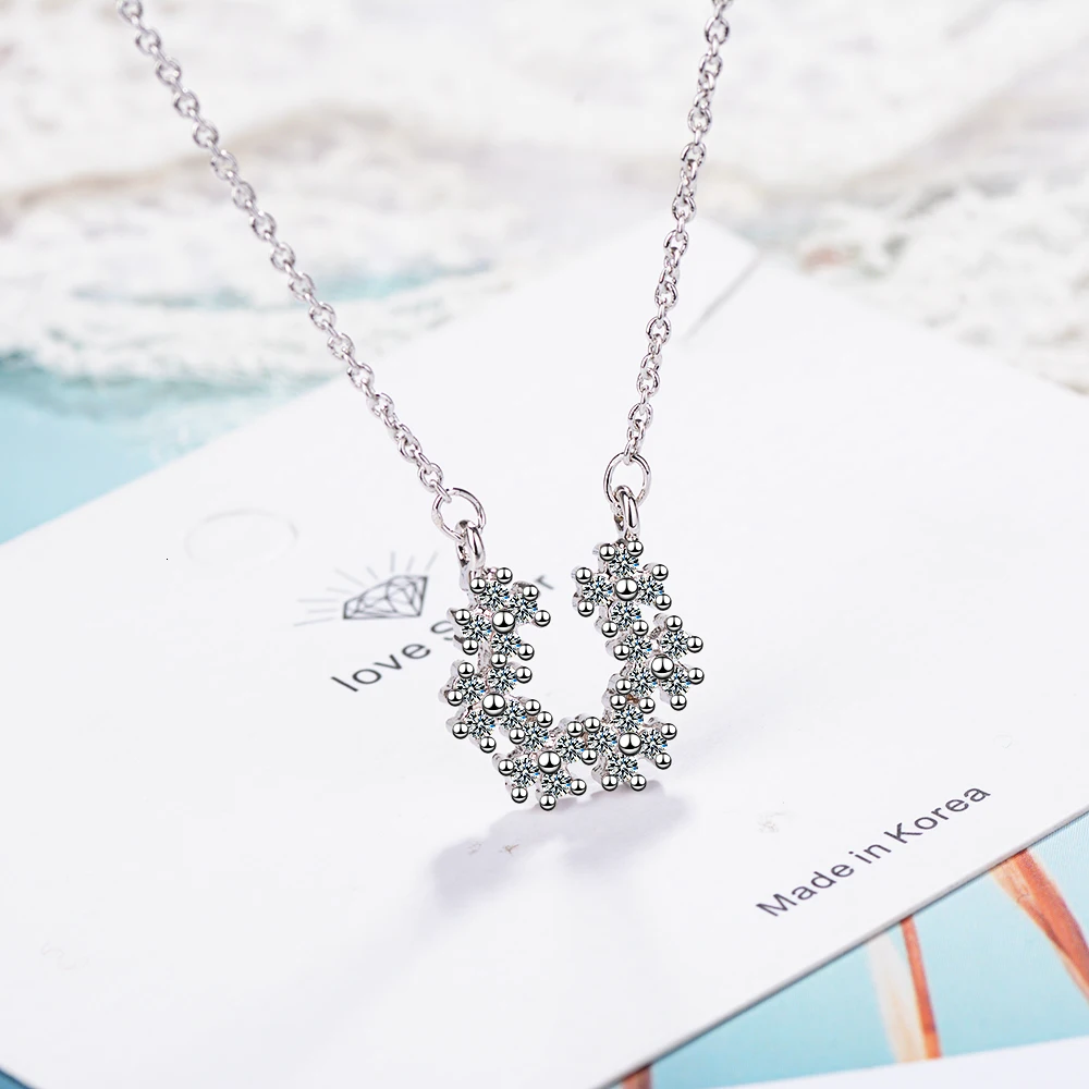 Женское колье с подвеской из стерлингового серебра 925 пробы в виде подковы