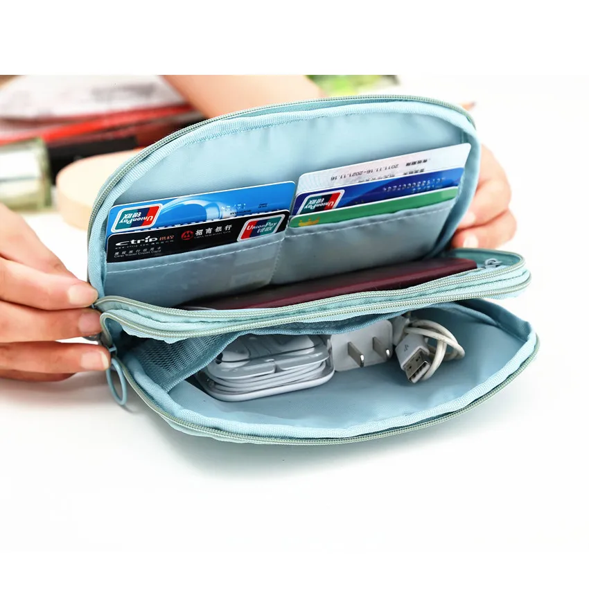 Women Men Travel Passport Cover Wallet Waterproof Zipper ID Card Charger Data Cable Banknotes Cosmetics Document Holder Bags | Багаж и