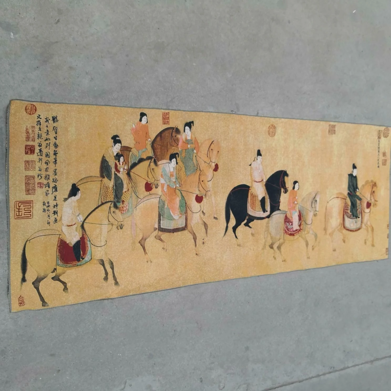 

China Old Silk Thangka Like Hanging Painting Embroidery Figure Painting Decoration Favorites Ornaments Study Mount Enjoy Gift