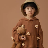 childrens sweater autumn 2022 new boys and girls loose bear western style top baby boy casual bottoming shirt