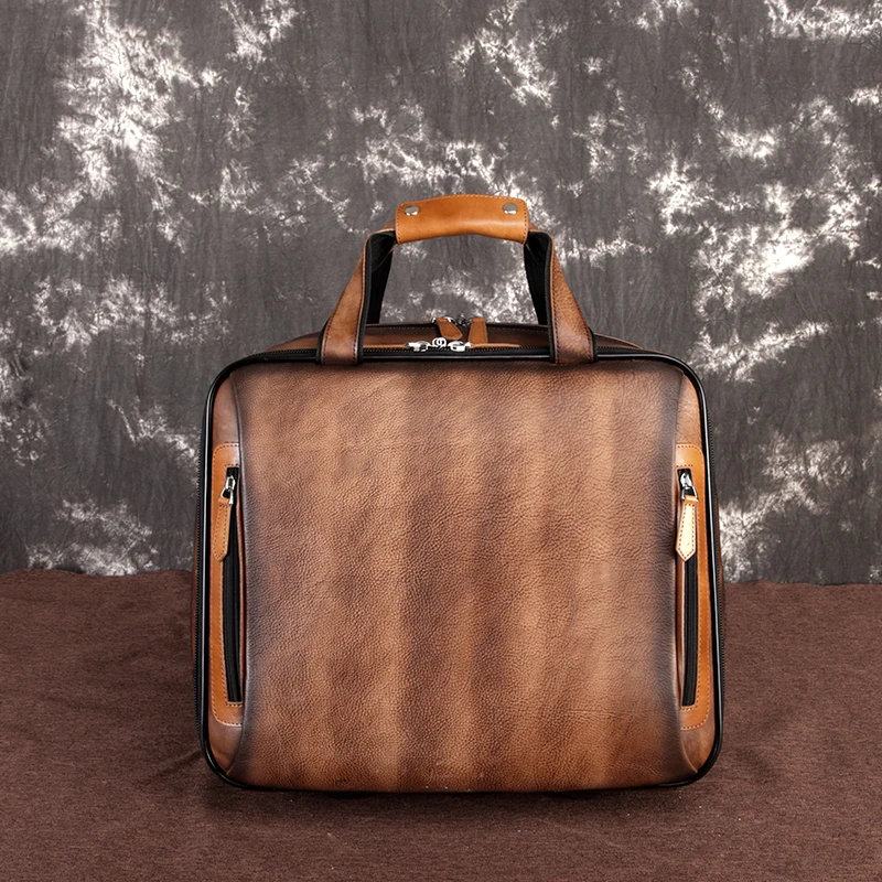 Новинка Модный женский чехол на колесиках из натуральной кожи Newsbirds для багажа