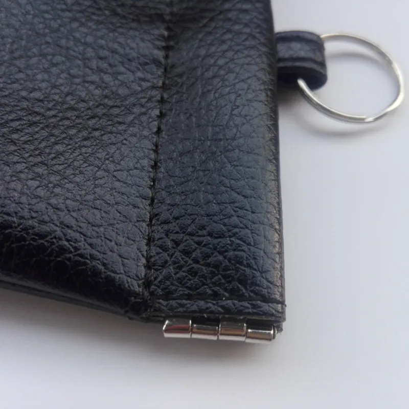 Черный кошелек для автомобильных ключей из натуральной воловьей кожи держатель