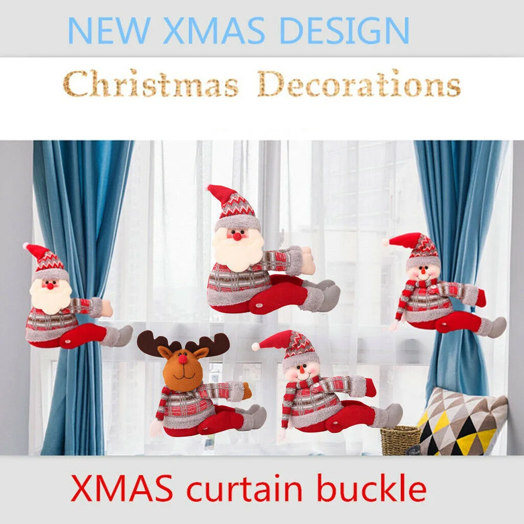 2020 Рождественский Санта Клаус лось снеговик кукла занавеска пряжка вечерние