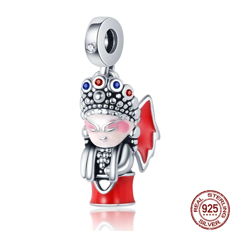 Браслет женский из серебра 925 пробы с изображением Пекинской оперы | Украшения и