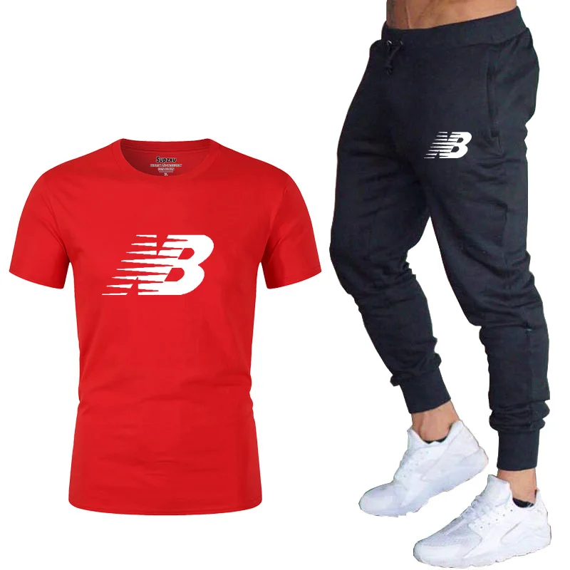

2021 new men's brand sportswear pants suit short-sleeved breathable T-shirt shorts casual wear men's basketball training suit