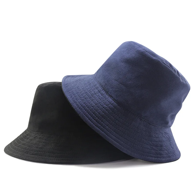 

Reversible Suede Big Size Bucket Hat Lady Shopping Casual Boonie Cap Men Hiphop Plus Size Fisherman Hats 56-60cm 60-65cm
