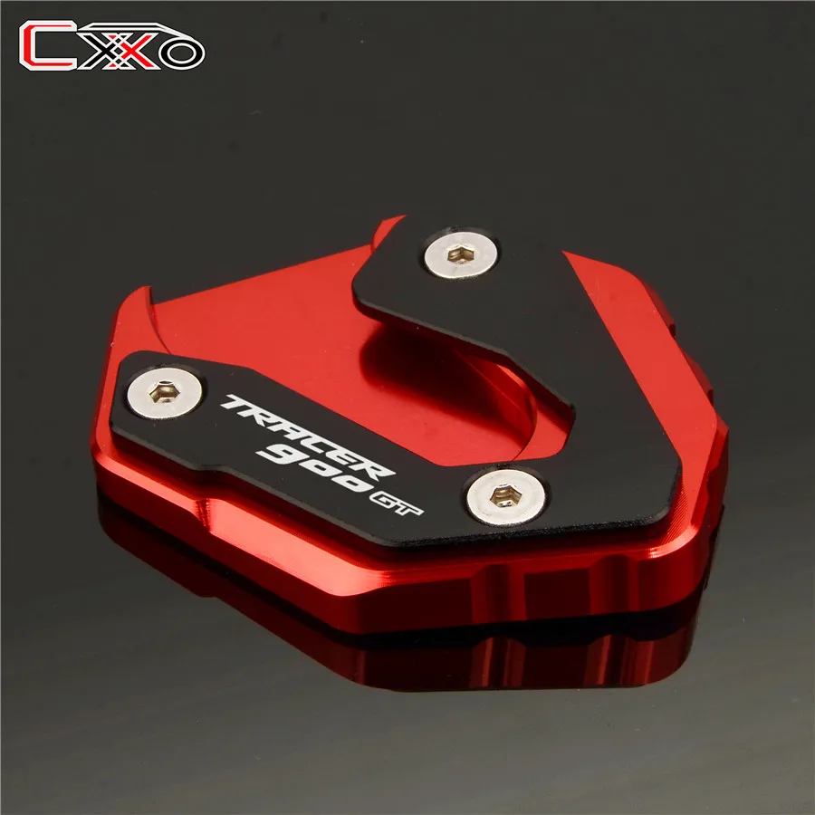 Tracer 900gt red Пластина для подножки боковая стойка Pad увеличитель синий для YAMAHA TRACER 900 gt Tracer 900gt mt09 mt 09 - Цвет: Tracer 900gt red