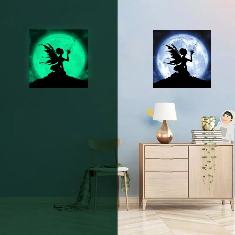 Самоклеящиеся Светящиеся Настенные подвесные наклейки с изображением лунного