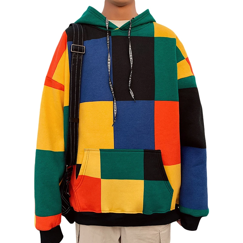 Мужская хлопчатобумажная Повседневная Толстовка в стиле Харадзюку с длинным