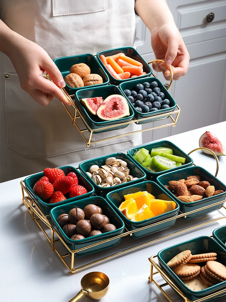 Скандинавская тарелка для фруктов изысканная разделенная сетка креативные