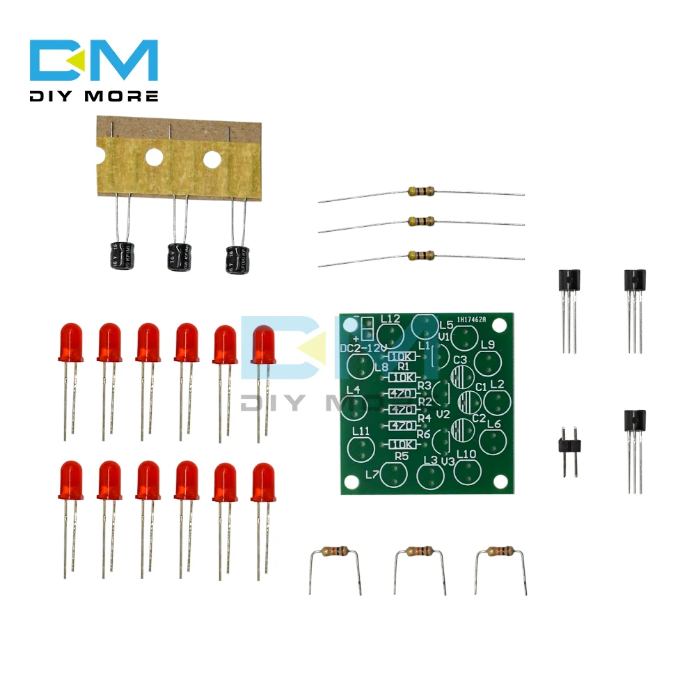 Набор круглых ламп 12 шт. набор для самостоятельной сборки красного цвета
