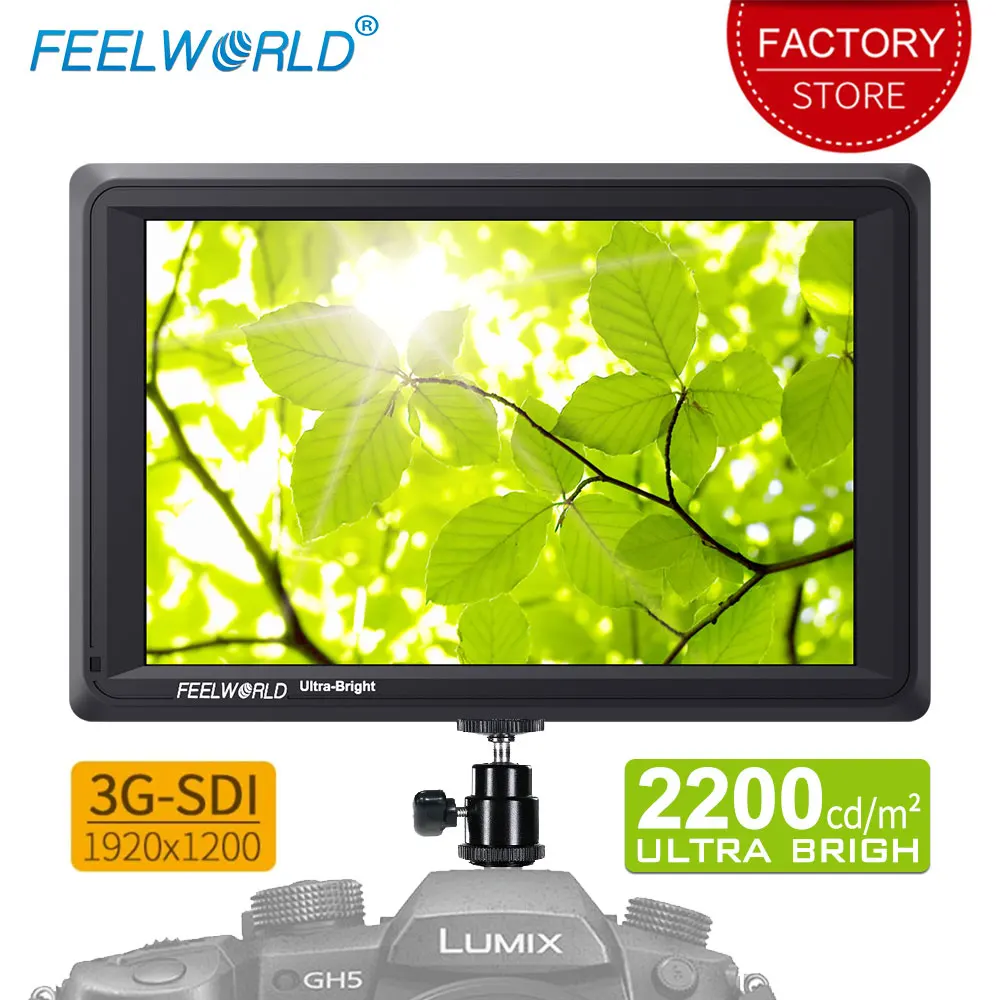 Feelworld FW279S 7 дюймов 3g SDI 4 K HDMI DSLR камера полевой монитор ультра яркий 2200nit Full HD 1920x1200 lcd