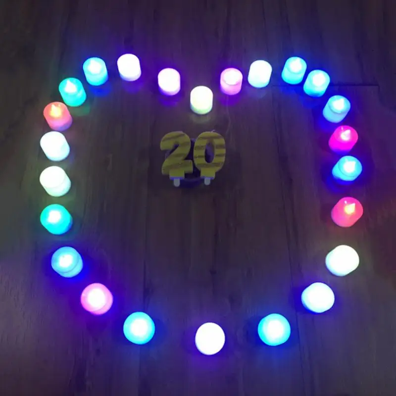 1 шт. креативная светодиодная беспламенная Бездымная свеча многоцветная Лампа