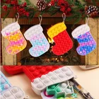 Рождественская серия, шапки, носки, игрушки-фиджеты с елкой, украшения, антистресс, милый поп-кошелек для детей, подарки на Рождество, Санта-Клаус