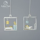 Женские серьги из серебра 925 пробы, большие, квадратные