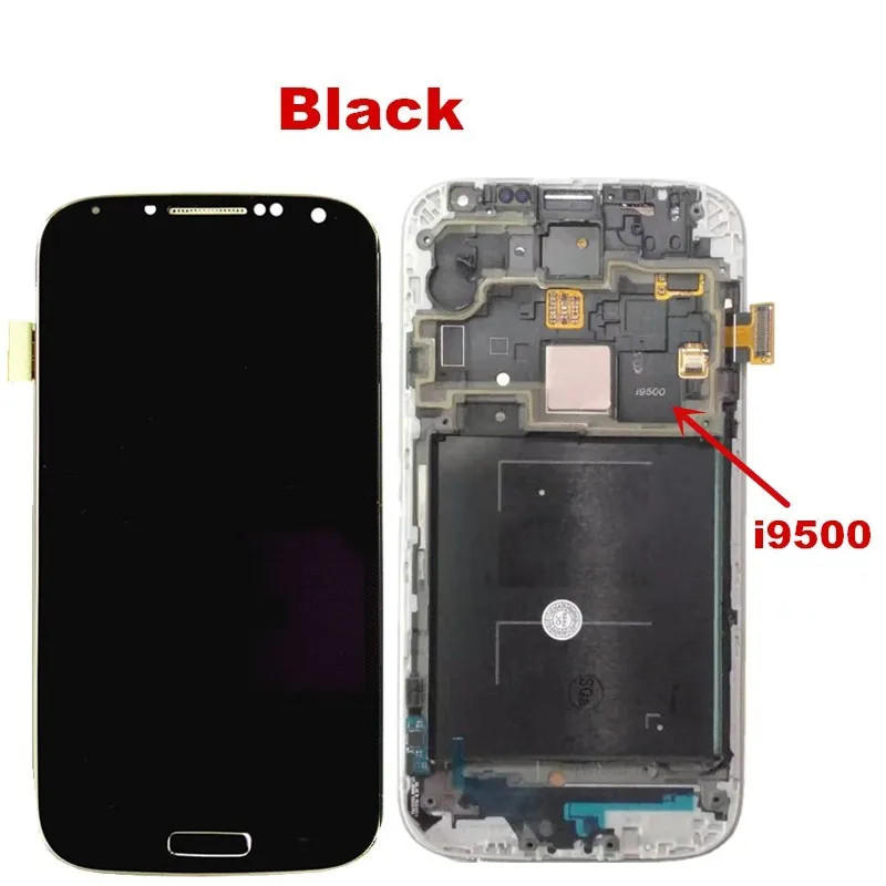 i9500 Black .... Высокое Качество 5," lcd для SAMSUNG Galaxy S4 lcd дисплей с рамкой i9500 i9505 i9506 кодирующий преобразователь сенсорного экрана в сборе Замена - Цвет: i9500 Black ....