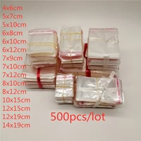 500pcs transparent self adhesive seal plastic bags jewelry packaging bags opp poly self sealing clear cellophane bag jewelry bag