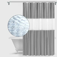 pure color thick stitching shower curtain peva grey semi transparent bathroom curtain customize 3d 180x200cm waterproof curtain