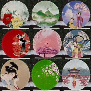 Chinese Classical Printed Silk Umbrella Dancing Performance Ceiling Umbrella Decoration