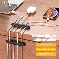 accezz cable organizer flexible wire winder silicone usb cable management clips for earphone keyboard mouse cord storage winder