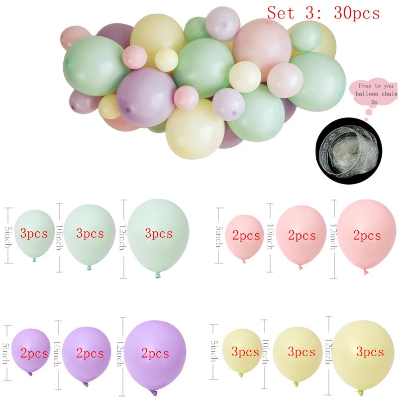 30pcs Set 3 40 шт. DIY шар гирлянда персиковый розовый Макарон Золотой Металл конфетти воздушные шары-гирлянды свадьба помолвка день рождения детский душ Декор - Цвет: 30pcs Set 3