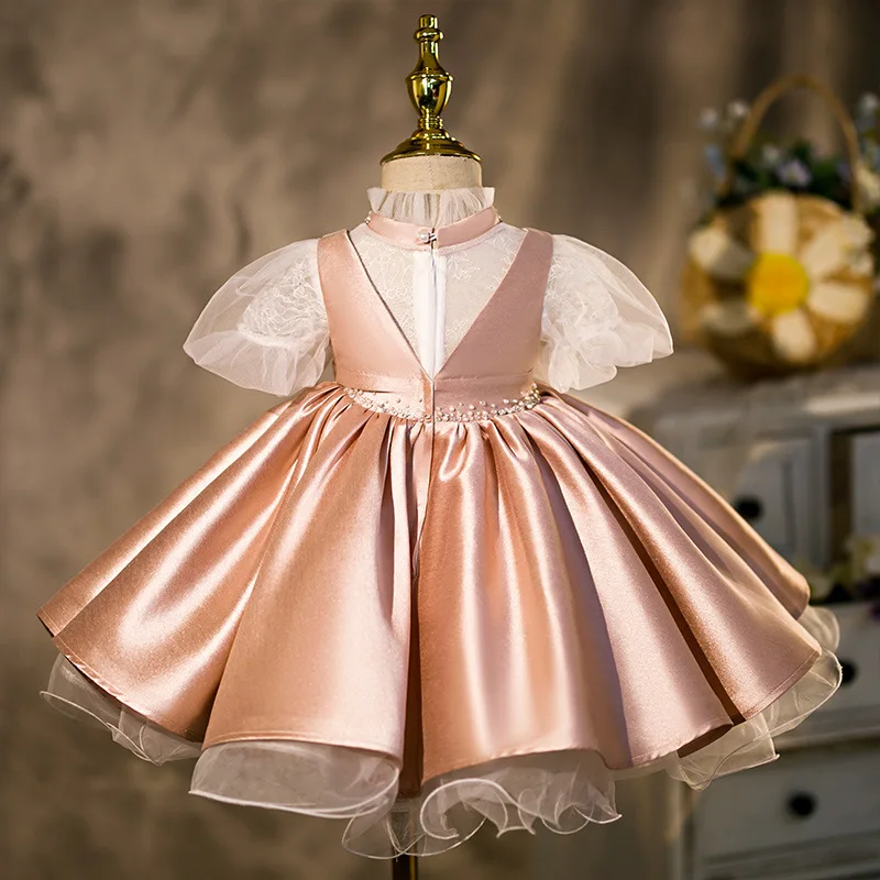 

1-8 year girl's birthday ceremony dress cute princess ponchos piano show host formal prom party dress 80cm-160cm height