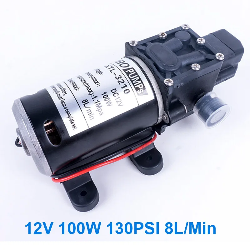 Pressure switch type DC 12 В 100 Вт 130PSI 8л/мин микро мембранный Водяной Насос самовсасывающий усилитель выключатель давления насоса типа для каравана или мотора дома - Напряжение: Pressure switch type