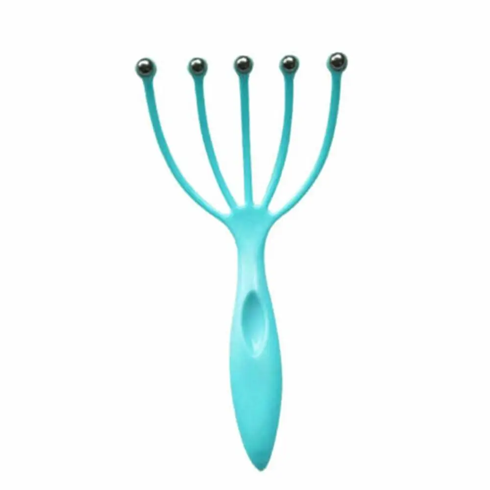 blue Five-Jaw Ball Head Massager Manual Scratch Head Grabber Plastic Scalp Massage Claw Professional Fashion - Цвет: blue