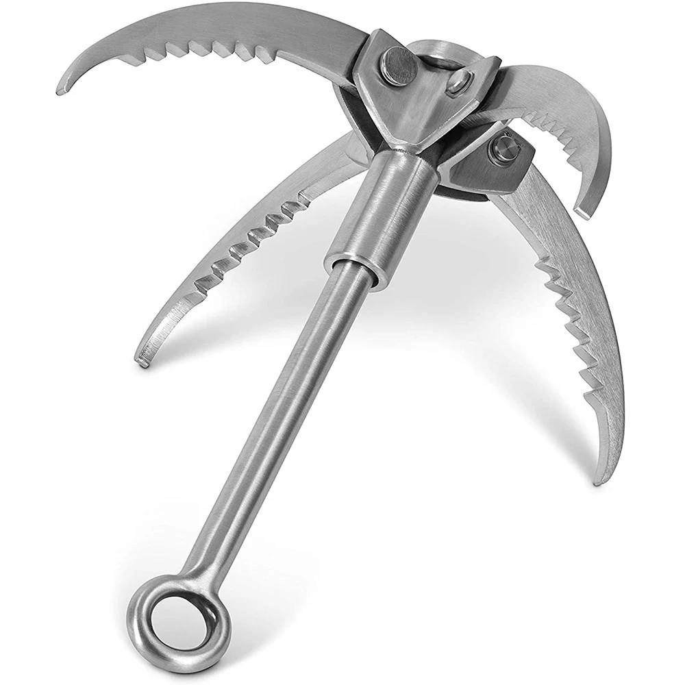 

Climbing Hook Safety Multifunction Stainless Steel Gravity Hook Foldable Grappling Claw Outdoor Climbing Accessory Small/Large