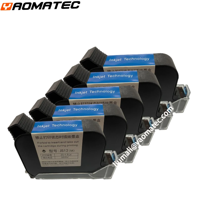 Buy 5 قطعة أسود مستوى JS12 متوافق HP JS12 سريعة سريعة الجافة الايكولوجية المذيبات 12.7 مللي متر يده اليد طائرة حبر طابعة نافثة للحبر خرطوشة