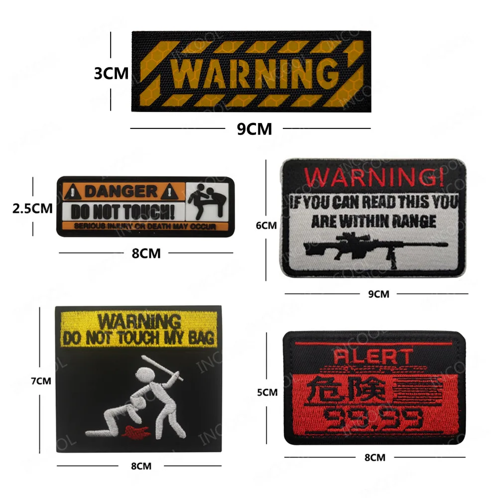 Предупреждающая вышивка нашивка Тактическая Военная вышитые нашивки из ПВХ
