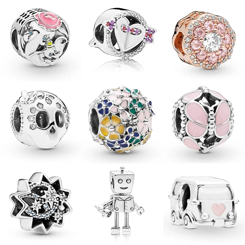 

New Original Fit Pandora Women Jewelry Gift DIY Designer Making Elephant butterfly Bracelets Bangles Beads 925 Sterling Silver