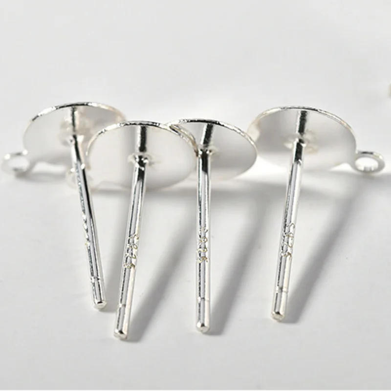 

Серьги-гвоздики из серебра 925 пробы с кольцом, 30 шт.